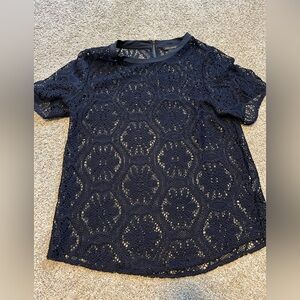 Navy blue lace shirt